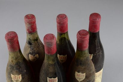 null 6 bouteilles VOLNAY Ph. Rossignol-Simon 1971 (es, et, 5 ela, 1 eta, 4 LB, 2...