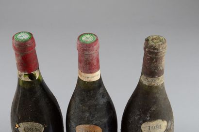 null 3 bouteilles VOSNE-ROMANÉE "Les Brûlées 1er cru", Henri Jayer 1984 (bon niveau...