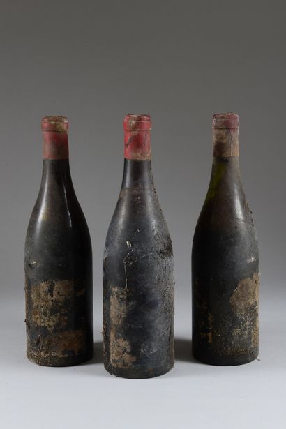 null 3 bouteilles BOURGOGNE Comte de Vogüé (SE ou peu illisibles, sauf 1 "Amoureuses"...