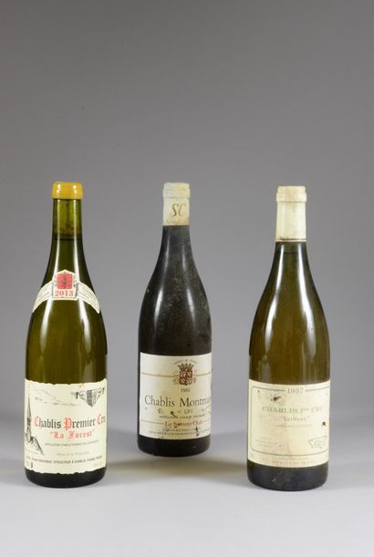 null 3 bouteilles CHABLIS "1er cru", (1 "La Forest V. Dauvissat 2013; 1 Montmains...