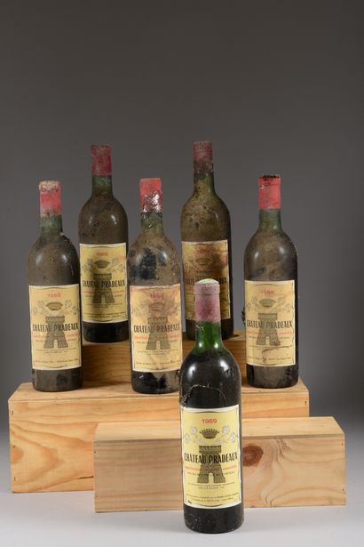 6 bouteilles BANDOL Pradeaux (3 de 1969 elt...