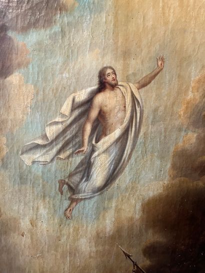null Ecole de la fin du XIXe siècle 
Apparition du Christ 
Huile sur toile (accidents)
88...