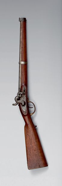 null Mousqueton de cavalerie à percussion modèle 1857, canon à pans puis rond poinçonné...