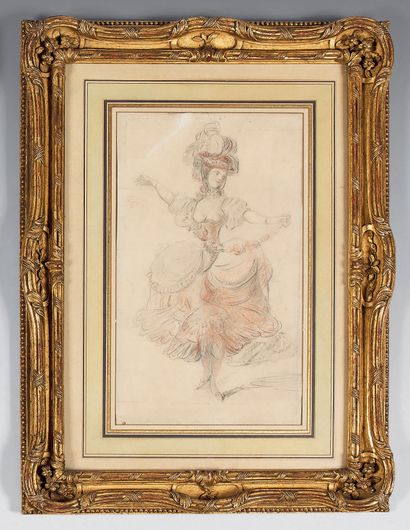 Jean Frédéric SCHALL (Strasbourg, 1752 - Paris, 1825) Une danseuse
Pierre noire,...