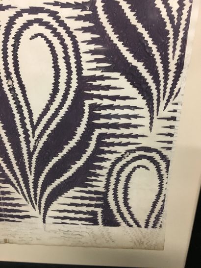 Raoul DUFY Projet de tapisserie stylisés à motif de végétaux dans les tons violets...