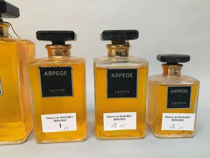 null Lanvin - "Arpège" - (1927)
Assortment of five colorless pressed glass bottles...