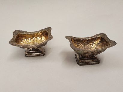 null TWO silver gilt SALIERES (875). Saint-Petersburg (Russia), 19th century (for...