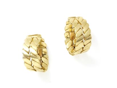 M.GERARD. Pair of creole ear clips in twisted...
