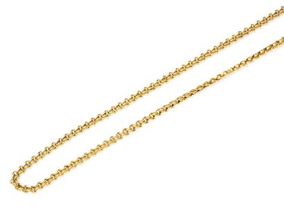 null Stylized gold chain 750 thousandths, with spring-ring clasp. French work. Weight:...