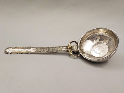null Silver and silver-gilt LOUCHE (800). Early foreign work (Georgia?). Inscription....