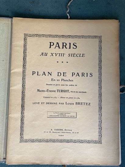 null Plan de Turgot, vue de Paris sur 20 planches. 
en l'état