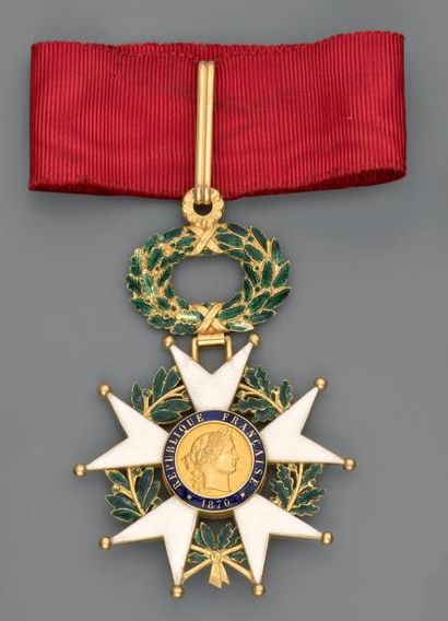 null Croix de commandeur de l'ordre de la Légion d'honneur en or, émaillée, poinçonnée...