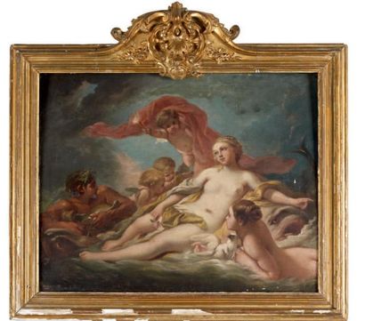 Ecole FRANCAISE du XVIIIème siècle, suiveur de François BOUCHER La naissance de Venus...