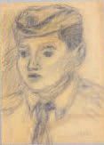 Béla Adalbert CZÓBEL (1883-1976) Man in undershirt, Man in tie
A black pencil and...