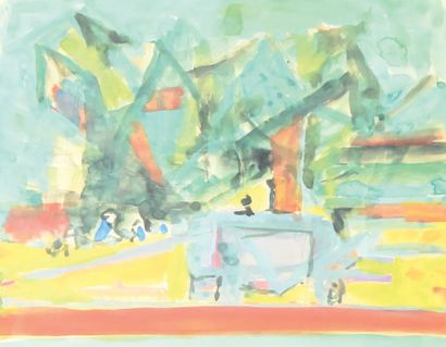 Jean MARZELLE (1916-2005) Landscape, 1950
Gouache, signed and dated 50 lower middle....