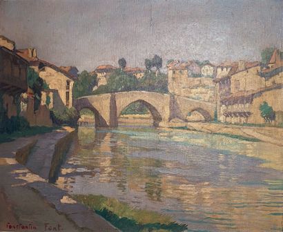 Constantin FONT (1890-1954) The village bridge
Oil on canvas, signed lower left....