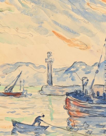 Paul SIGNAC (1863-1935) The entrance to the port of Saint-Tropez, 1901
Watercolor...