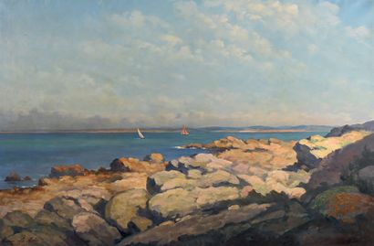 Maurice Le FLÉCHER (1884-?) Roscoff
Oil on canvas.
Signed lower left. Located in...