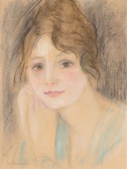 Charles CAMOIN (1879-1965) Portrait of a pensive young girl
Pastel, signed lower...