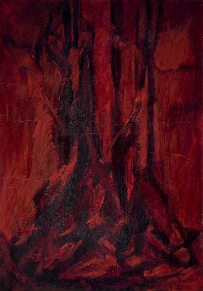 Selim TURAM (1915-1994) Untitled red
Oil on canvas, signed lower right, resigned...