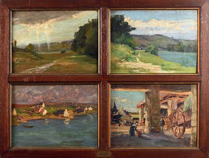 Georges L. GYANINY (XIXe-XXe siècle) Landscapes
Reunion of four oil paintings in...