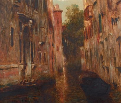 Henry d'ESTIENNE (1872-1949) Canal in Venice
Oil on cardboard, signed lower left....