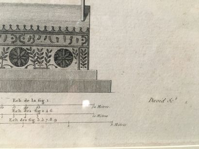 null Le KAIRE, plan d'une partie de la ville des tombeaux, gravure, mouillures
43...