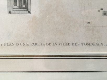 null Le KAIRE, plan d'une partie de la ville des tombeaux, gravure, mouillures
43...