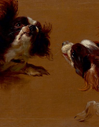 École FRANÇAISE du XVIIIe siècle, entourage de Jean-Jacques BACHELIER Étude de chiens
Huile...