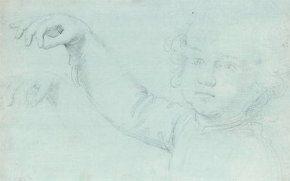 Ecole ROMAINE vers 1740 Portrait d'enfant tenant un fil à la main, reprise de la...
