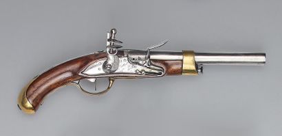 Pistolet à silex de marine modèle 1786, canon...