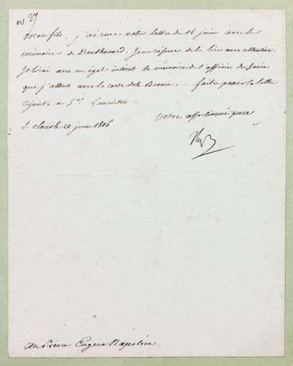 Handwritten letter signed, addressed to Eugène...