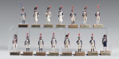 Ensemble de 15 figurines par Dumesnil : garde...