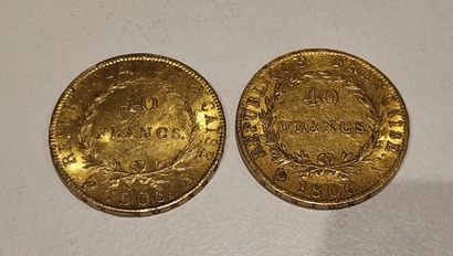 null 2 pièces de 40 Francs or datées 1806
