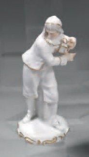 FRANKENTHAL Figurine représentant un personnage de la commedia Del Arte à costume...