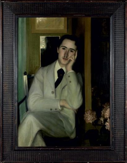 Jacques Emile BLANCHE (1861 - 1942) Portrait d'André Gide ou André Gide à 21 ans,...