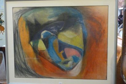 Maëlys ICHON (Née en 1964) Visage Pastel 64 x 49 cm