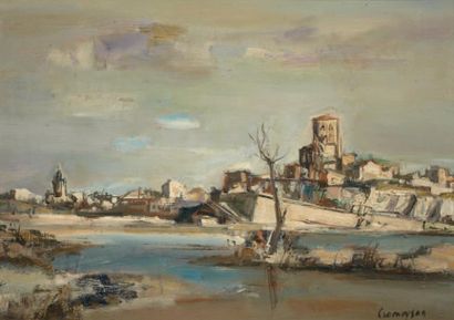 Marcel CRAMOYSAN (1915 - 2007) Zamora (Espagne), 1960 Huile sur panneau, signée en...