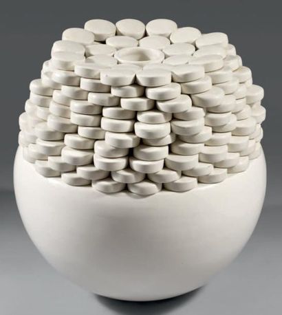 BEDIN Martine (Née en 1957) & SUPEREGO (édité par) Important vase «Ostia» en céramique...