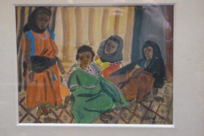 Jean CHABOT (1914 - ?) Femmes orientalistes Aquarelle, signée en bas à droite, datée...