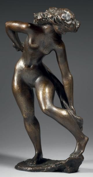 Louis Jules DIDERON (1901 - 1980) Baigneuse Épreuve en bronze patiné, signée, numérotée...