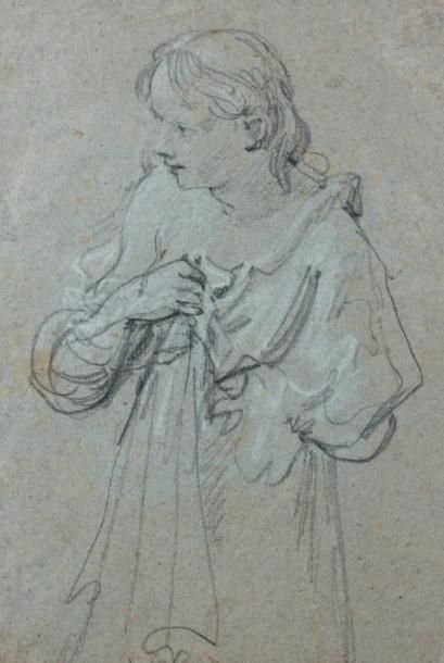 Charles Joseph NATOIRE (Nîmes 1700 - Castel Gondolfo 1777) Jeune fille debout de...