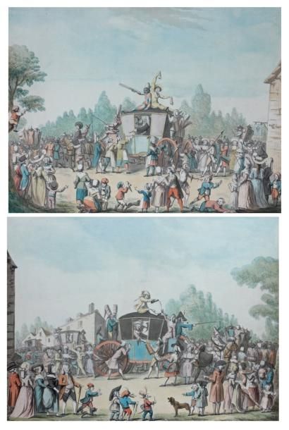 Etienne BERICOURT (Actif dans la deuxième moitié du XVIIIème siècle) Deux scènes...