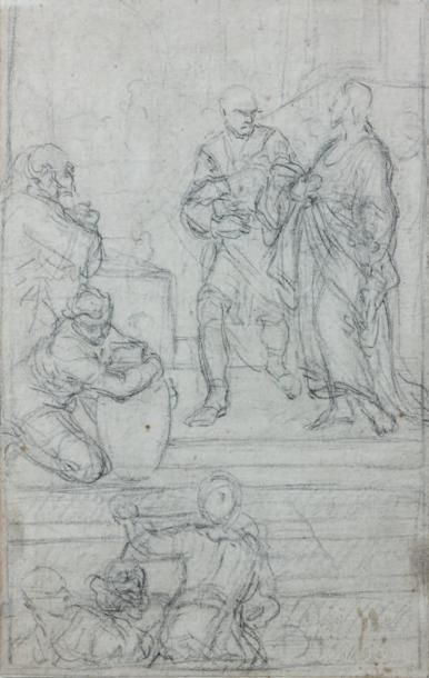 Francesco SOLIMENA (Canale di Serino 1657 - Barra 1747) Le Christ à la Maison du...