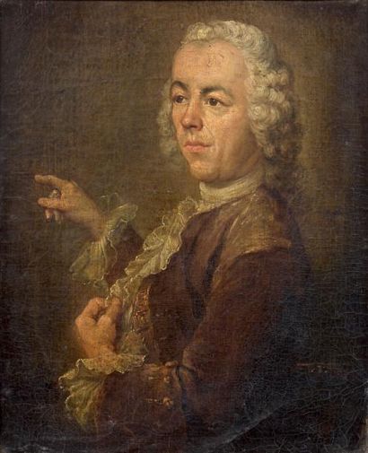 Simon Mathurin LANTARA (Paris 1729 - 1778) Autoportrait de l'artiste Toile (soulèvements)....