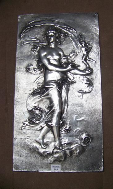 GERMAIN J. Ble Plaque décorative. Épreuve en bronze, à patine argent, fonte d'édition...