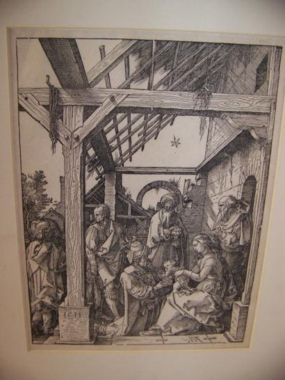 Albrecht DÜRER L'adoration des mages (Hollstein, Meder 208 g; Bartsch 3). 29,4 x...