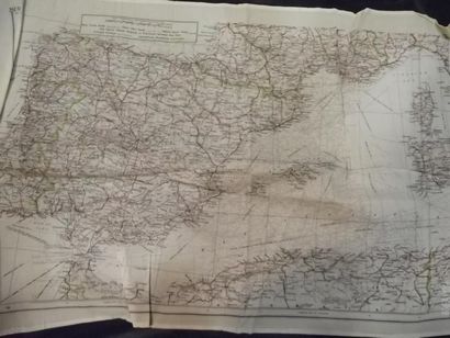 null Deux cartes topographique imprimées sur soie par le War Office, vers 1940 L'une...