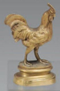 D'après Rosa BONHEUR Coq Épreuve en bronze doré Hauteur: 11,5 cm