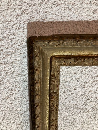 null A mecca-carved and gilded limewood frame, known as "Salvatore Rosa", Italy,...